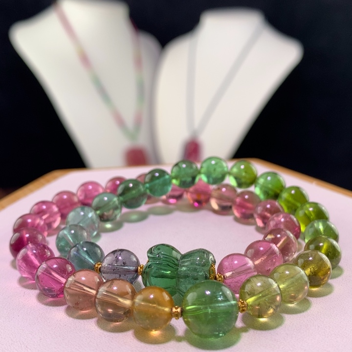 双色碧玺手链未镶嵌