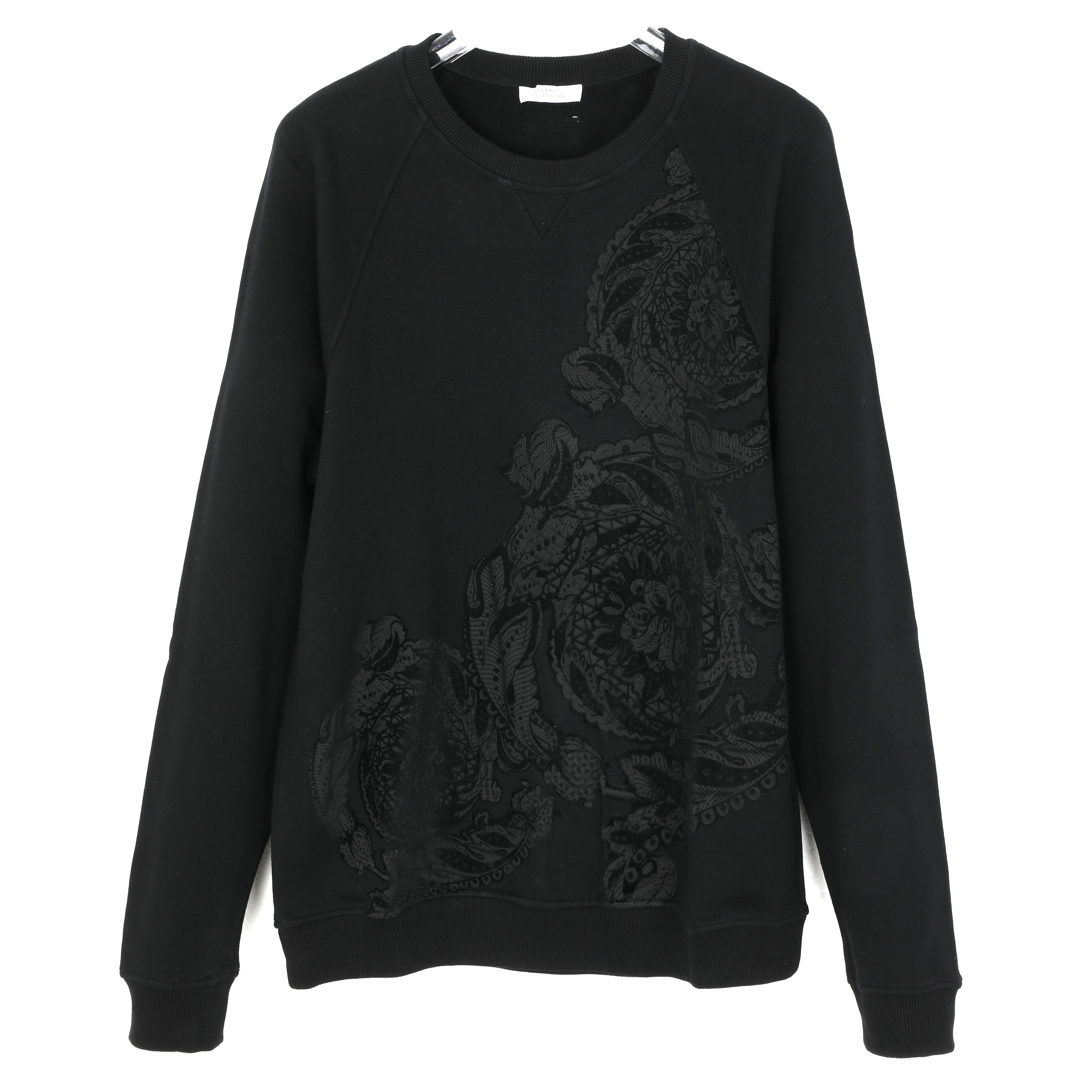 VERSACE/范思哲VC 男士黑色暗花圆领卫衣 V800687VJ00371V1008