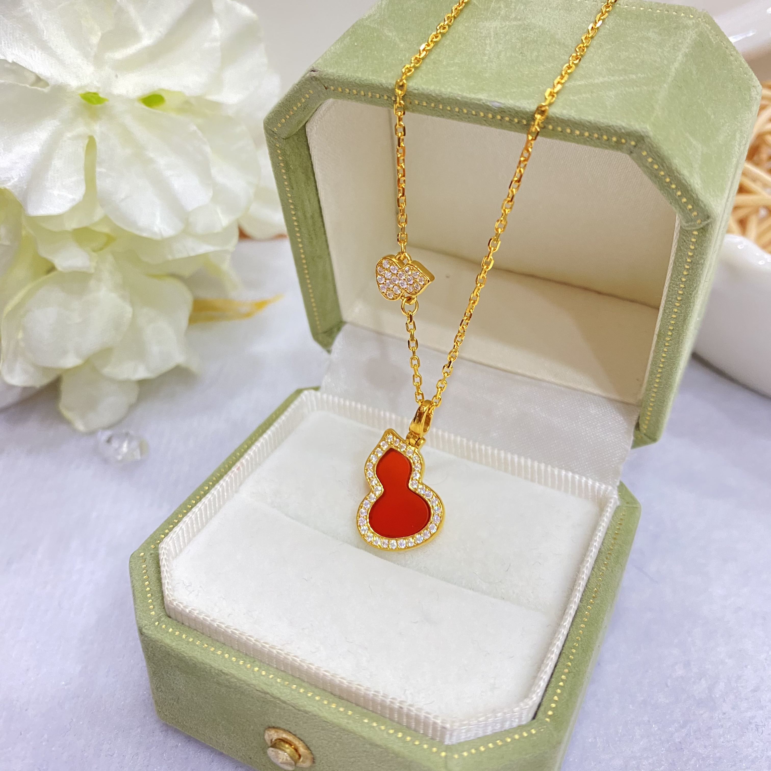 足金999黄金5G工艺时尚轻奢经典葫芦镶嵌套链