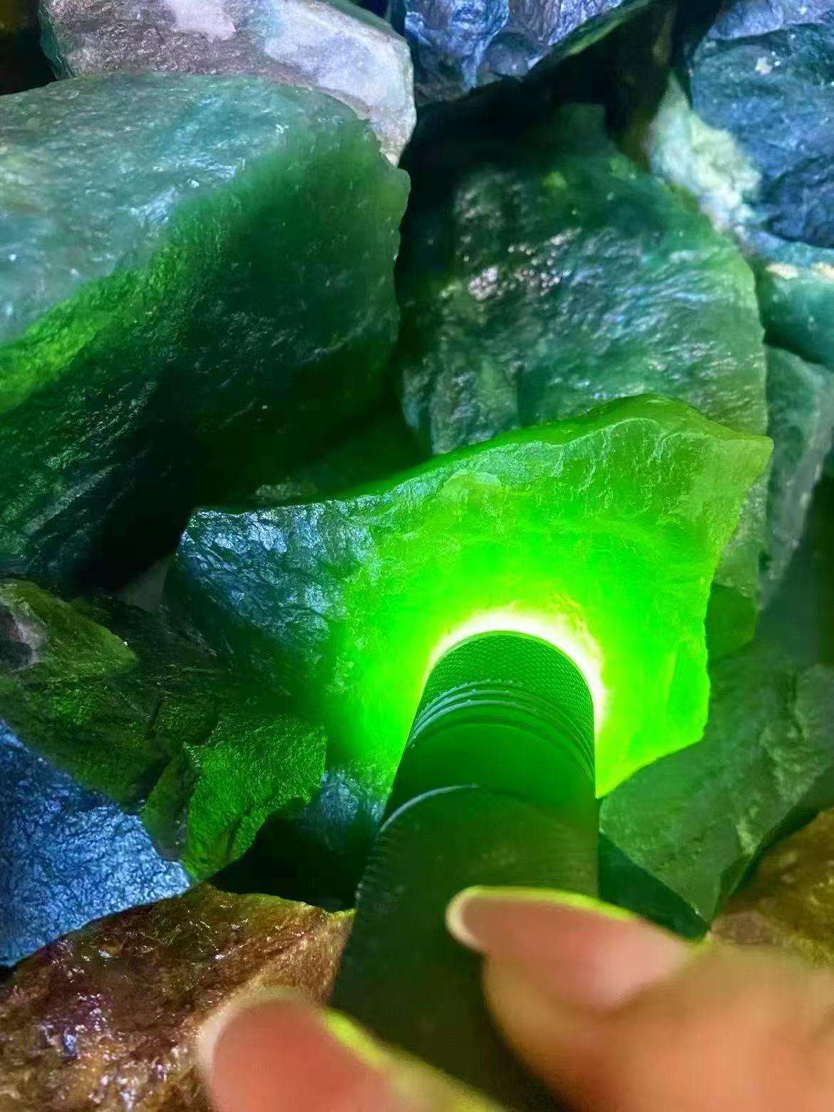 《抖音质检》天然冰绿度母观音多样性发其一 LX"