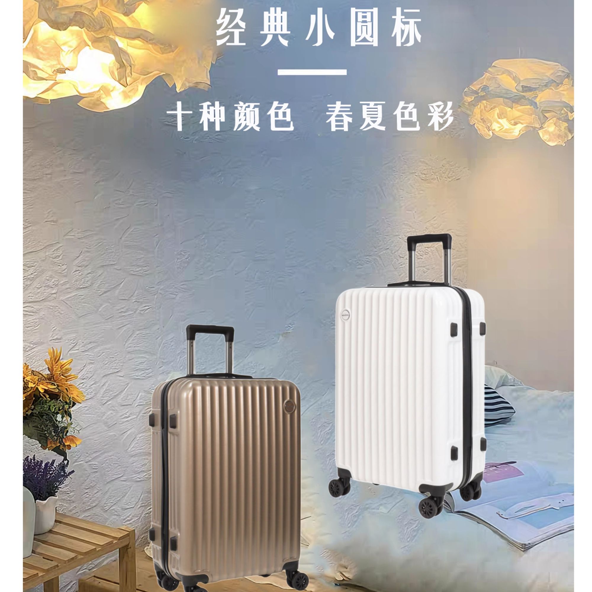 Aklsvion小圆标大容量拉链款出行外贸高品质拉杆箱