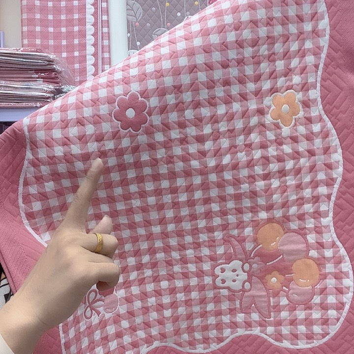 棉粉色格子纯棉面料