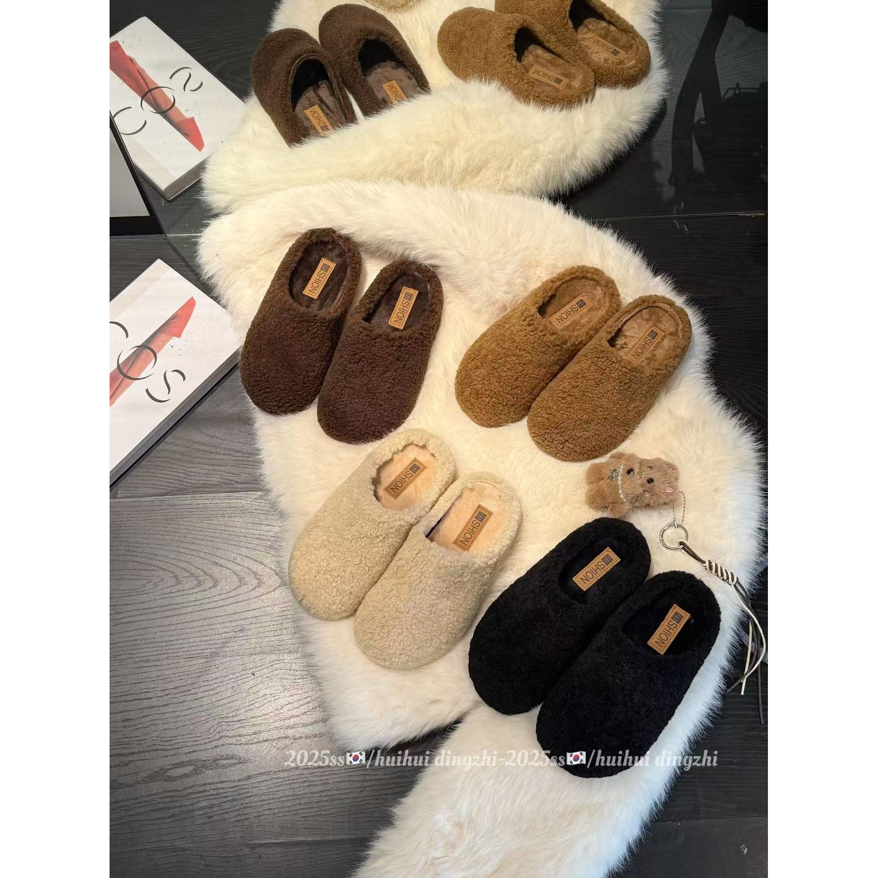 【灰灰穿搭】保暖浅口毛毛鞋平底舒适休闲风百搭包头拖（C101）