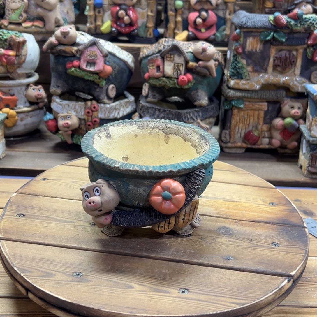 红陶嘻哈多肉花盆