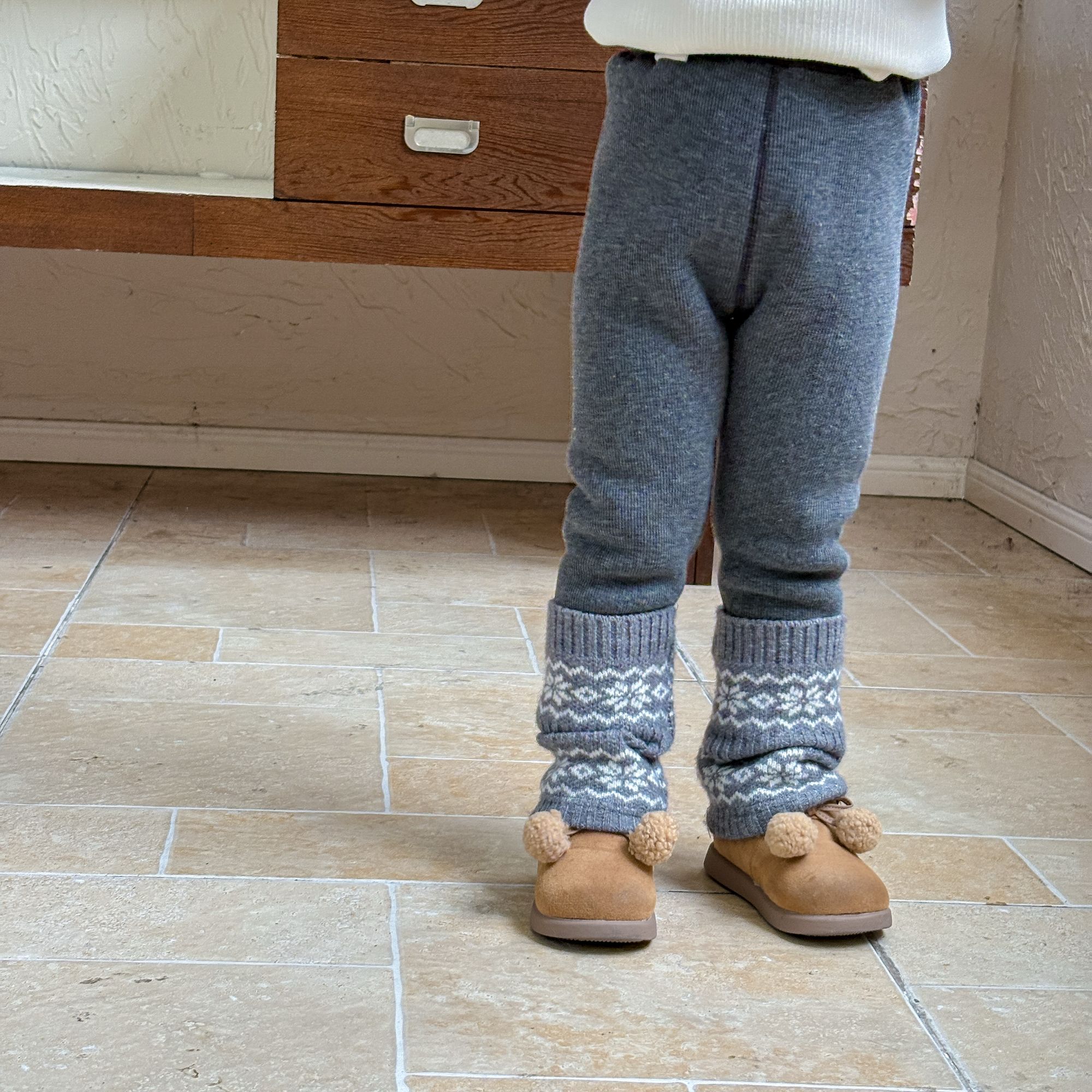 【鱼子酱】D25199K脚口毛线打底裤中小童女童童装