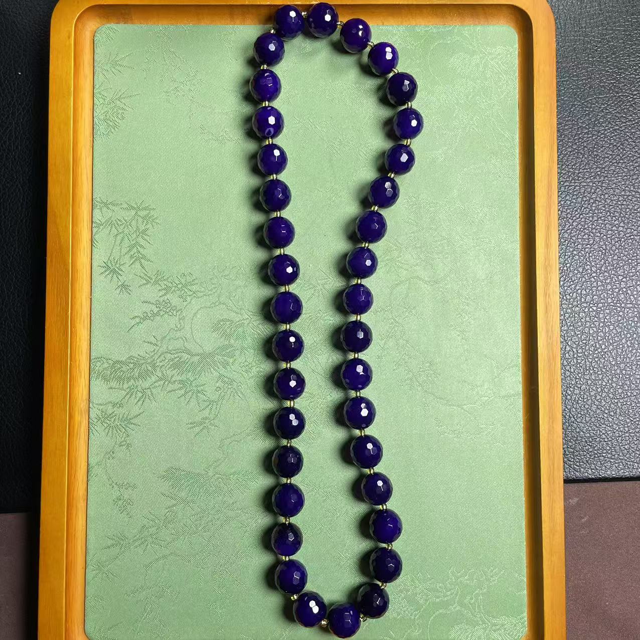 天然玛瑙紫杉醇棱卡14mm棱切项链