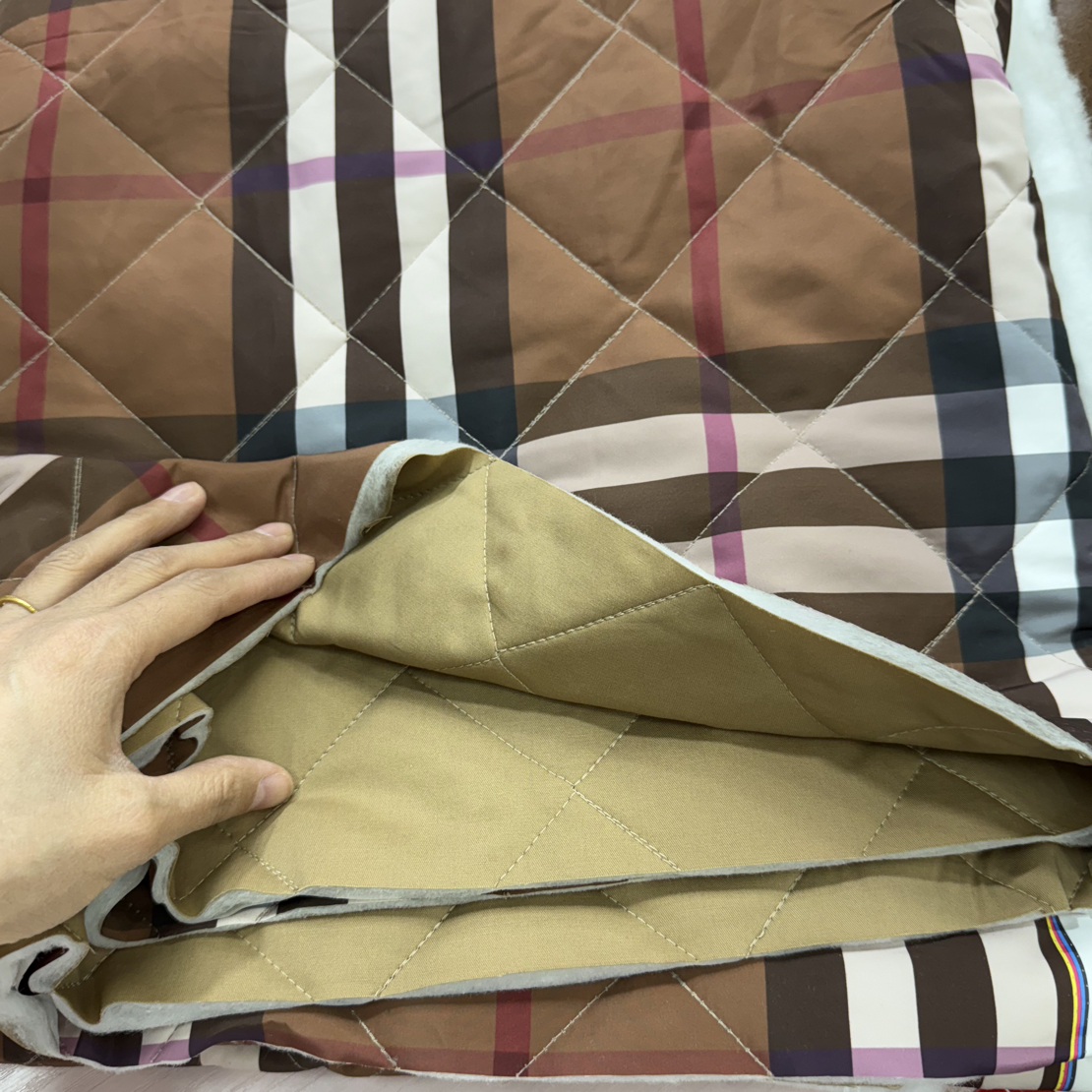 布料小丽咖色大方格1-1.5米多拍连裁