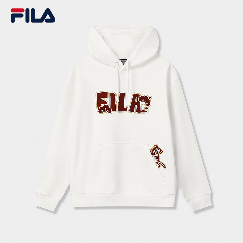 【FILA马上起飞】FILA/斐乐情侣休闲运动连帽宽松上衣F11U619203F