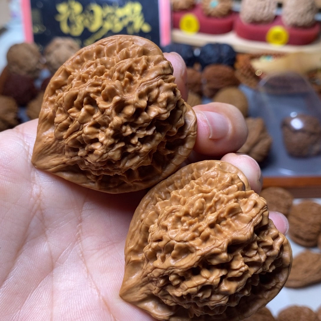 文玩核桃把件46 尺全品高桩官帽