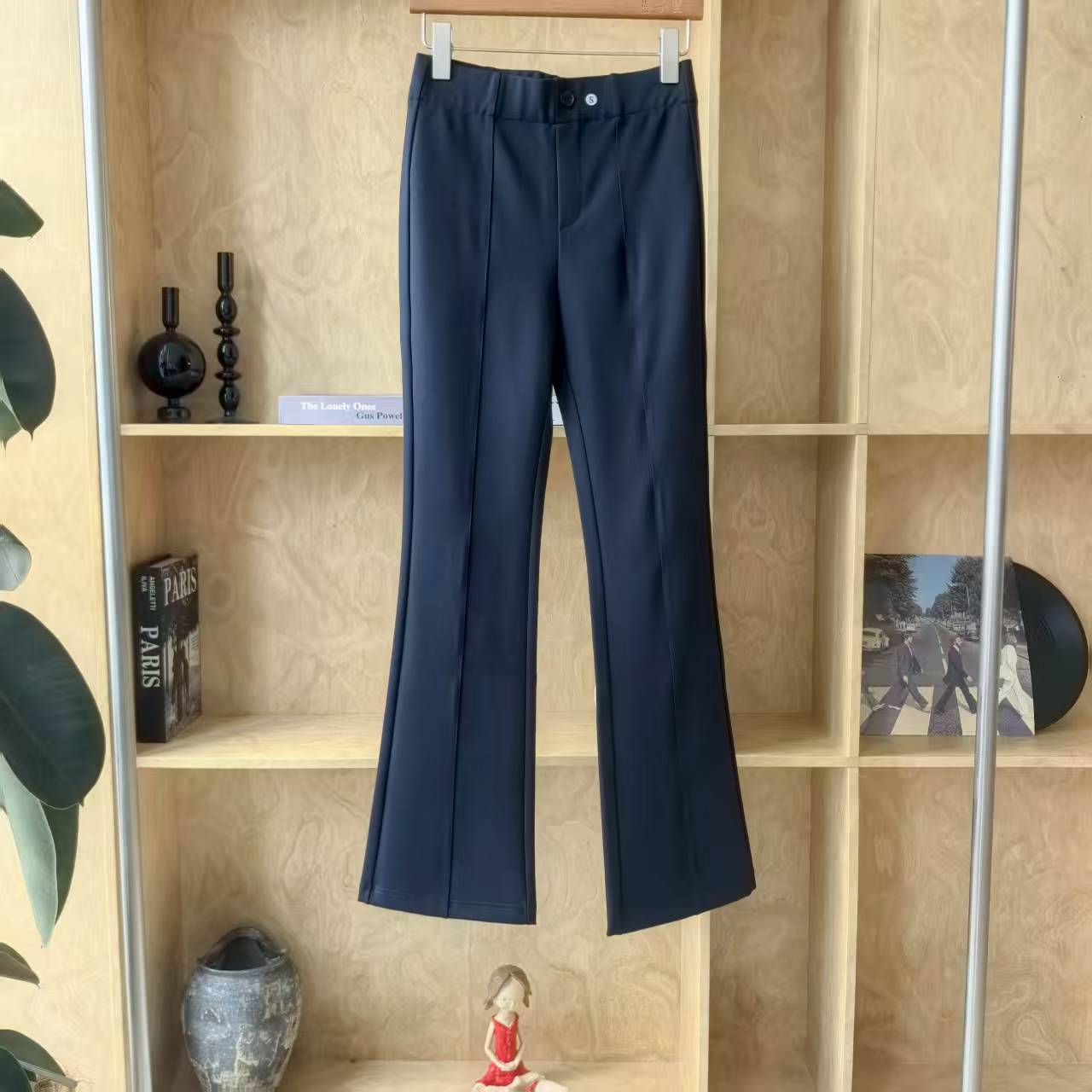 62863修身显瘦两粒扣中缝西装免烫休闲裤