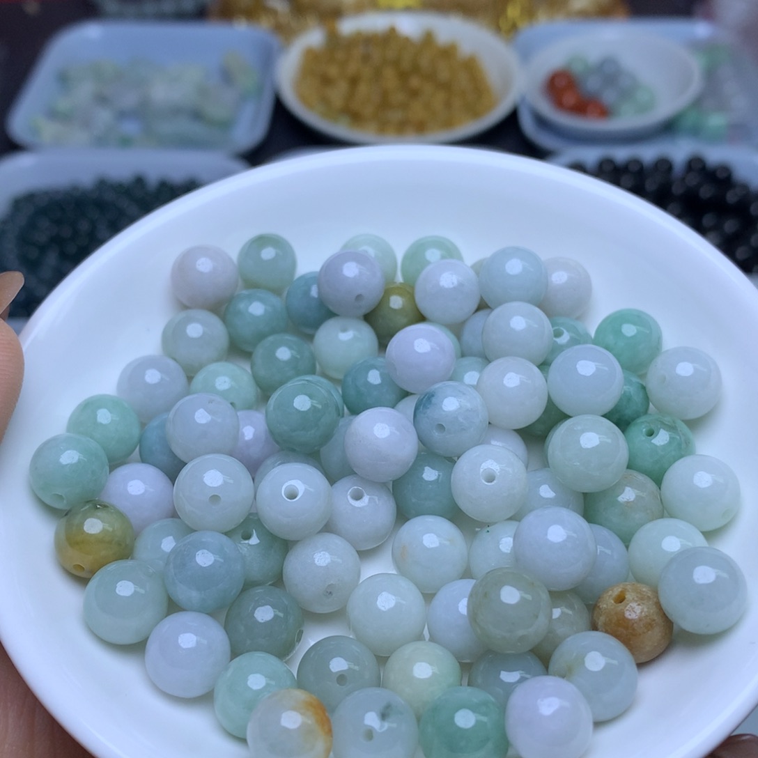 【闪购商品】未镶嵌手链翡翠卡9绿白10个