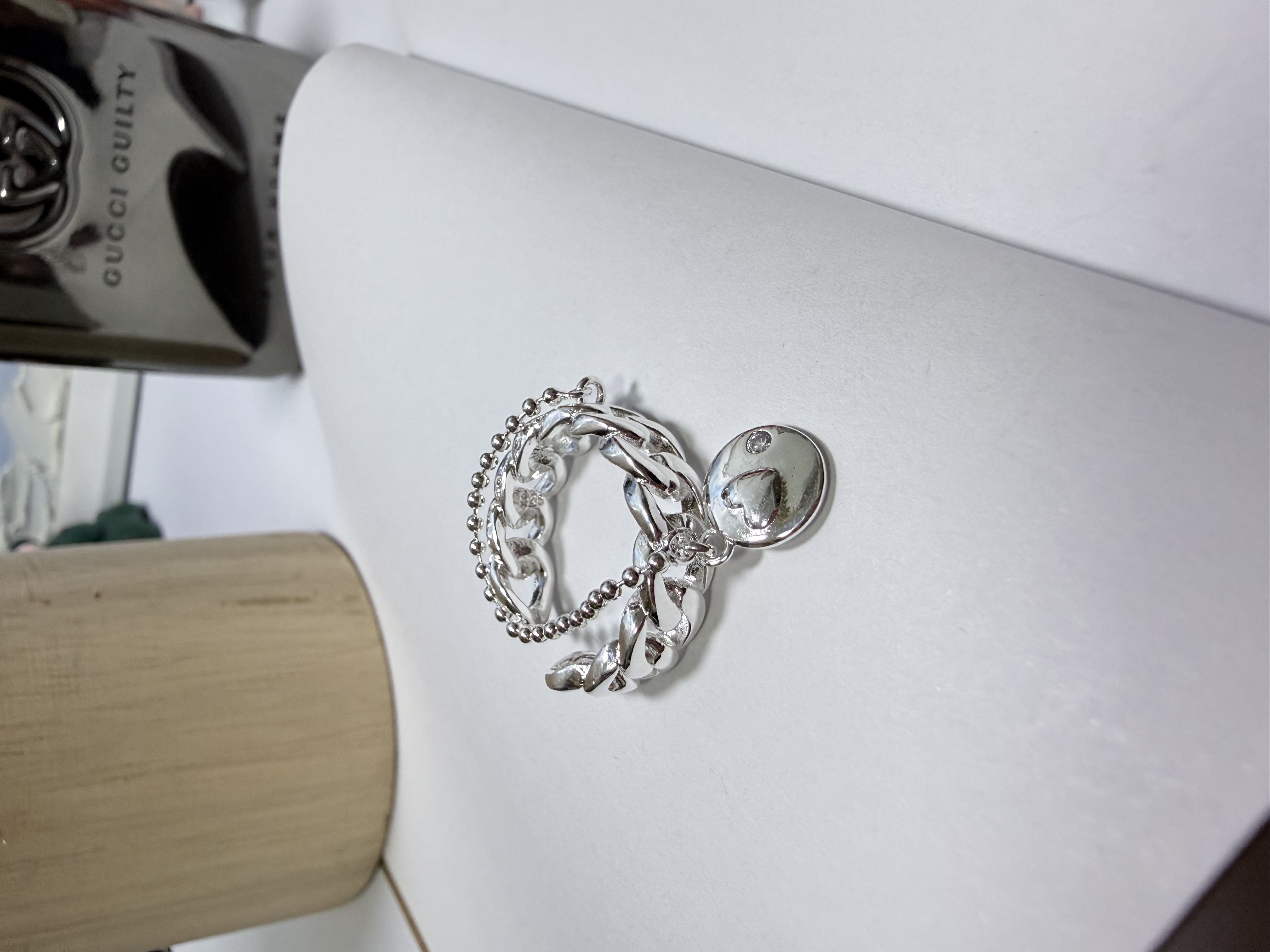 925银戒指 活口链条个性设计小众银戒轻奢复古