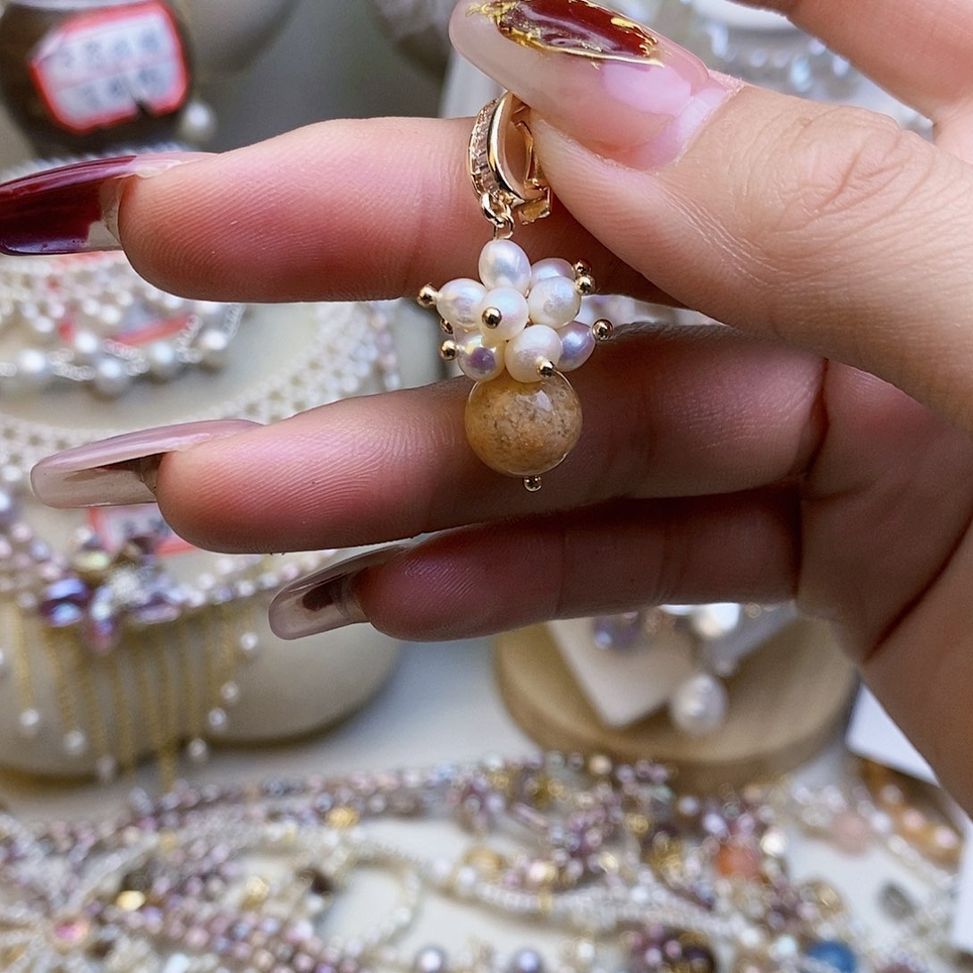 淡水珍珠颈饰银S925镶嵌