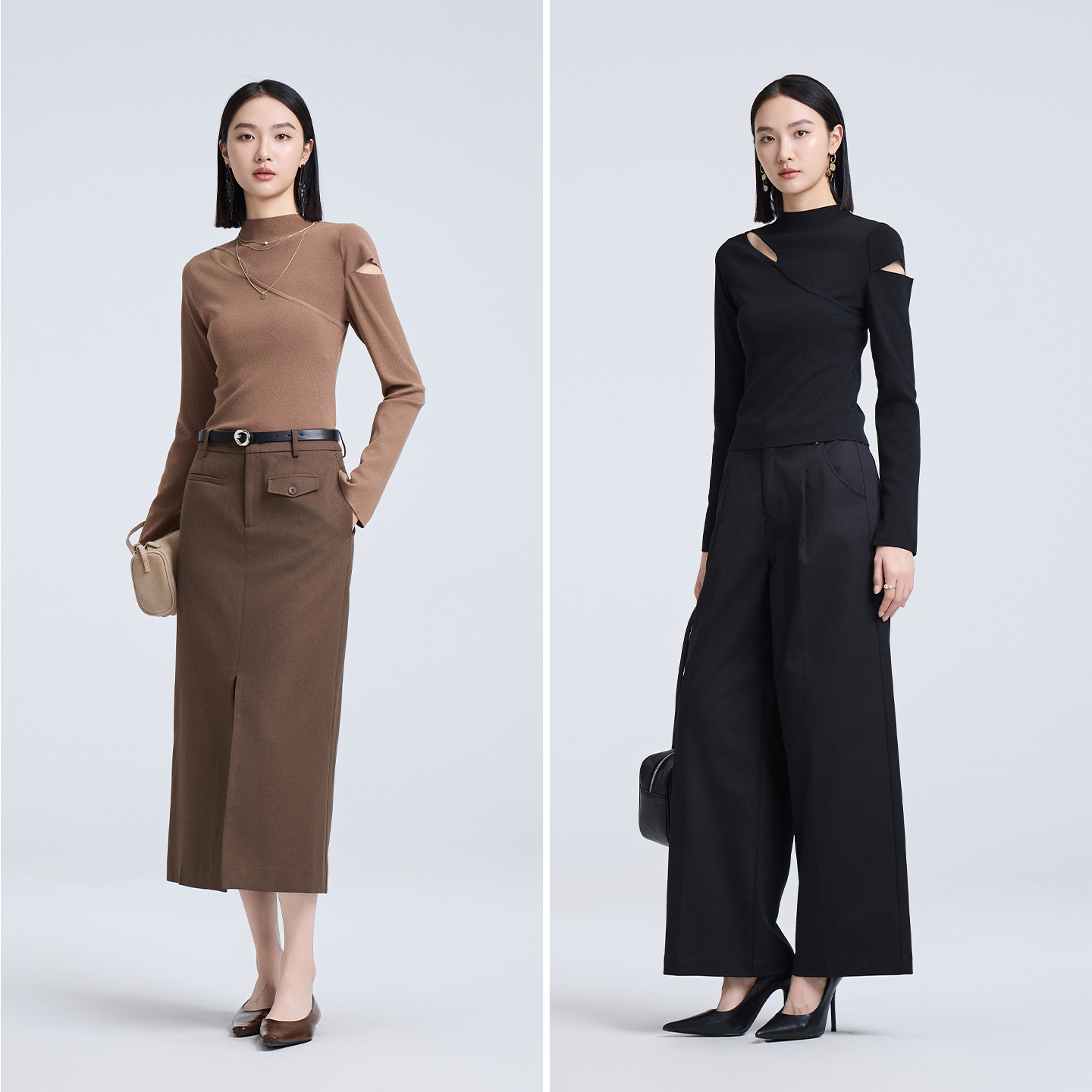 秋季休闲时尚T恤针织长袖通勤百搭显瘦气质ESQZ8A211