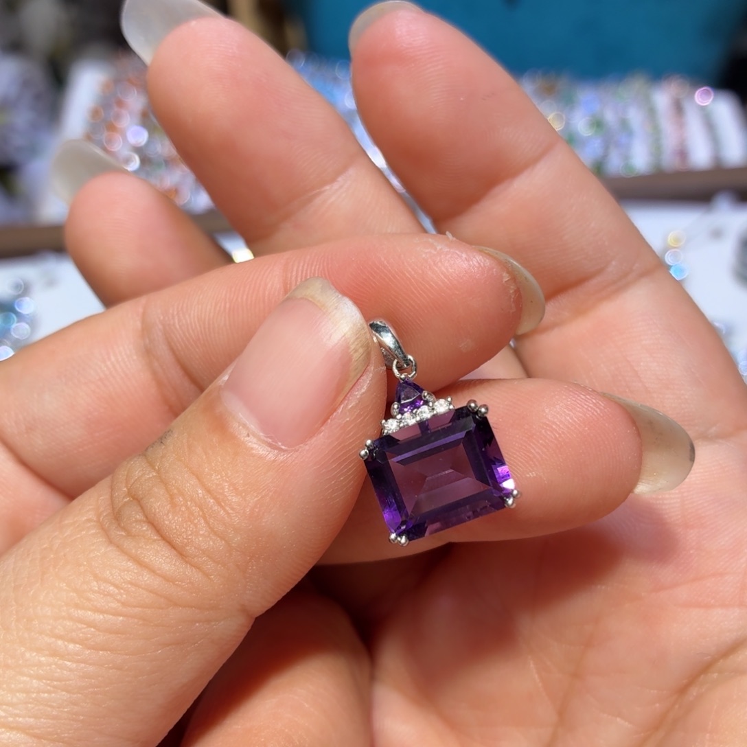 颈饰银S925镶嵌紫晶