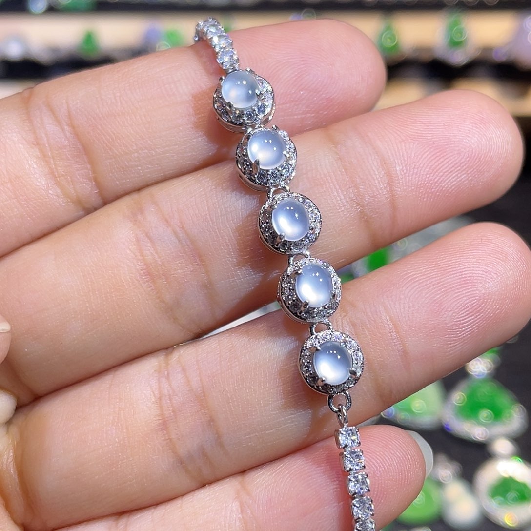 翡翠银S925镶嵌手链