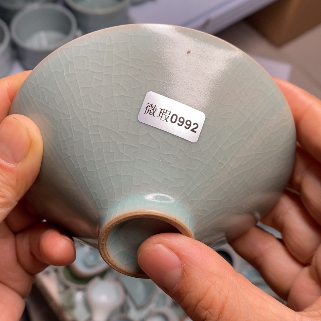 瓷片汝州原矿原釉微瑕0992