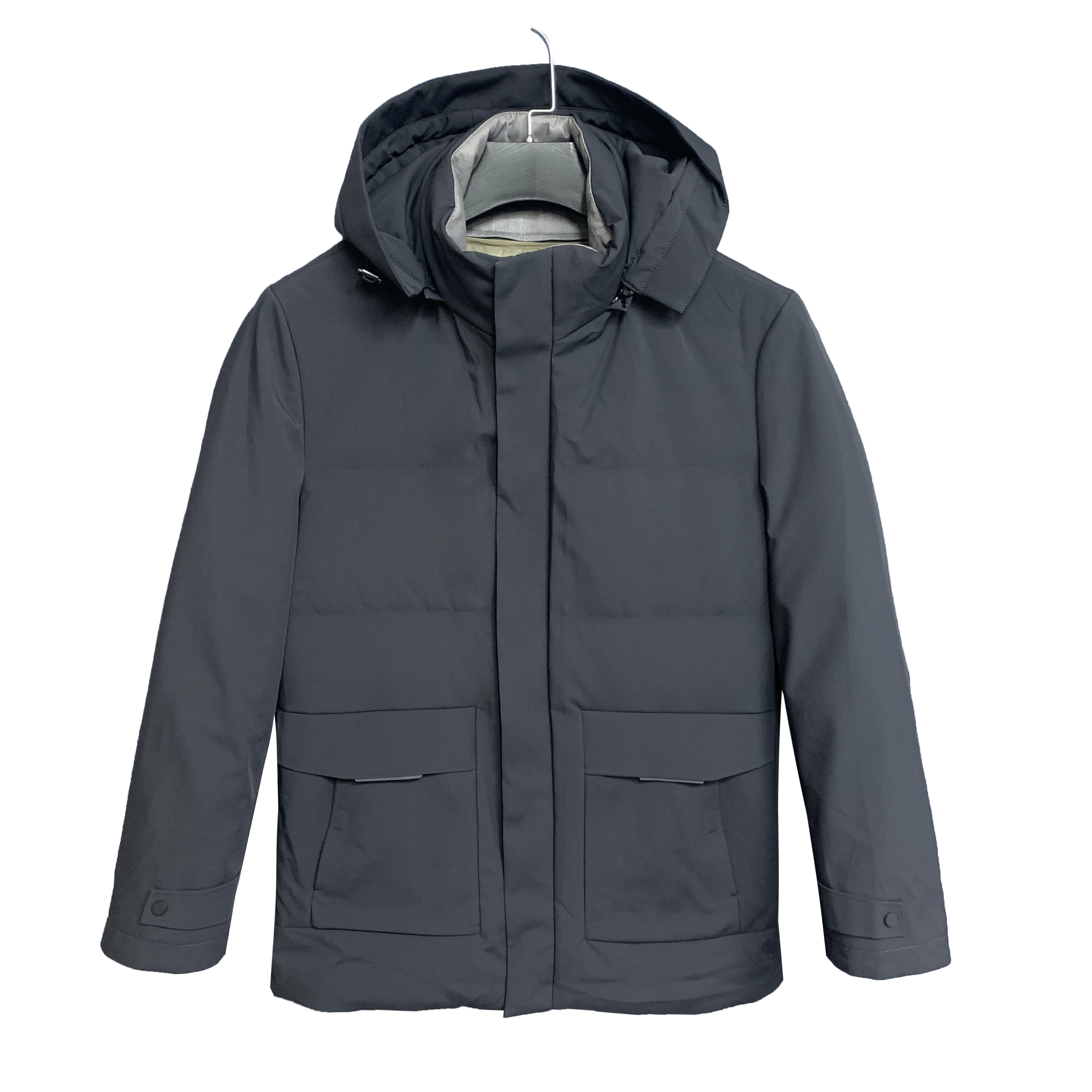 【可拆卸鹅绒内胆】黑色连帽可拆保暖防风防水男款鹅绒羽绒服46224