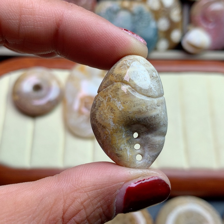 硅化珊瑚（珊瑚玉）颈饰未镶嵌