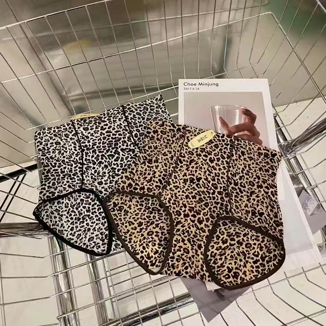 YL STYLE 高腰豹纹短裤无痕超薄冰丝提臀短裤-7553