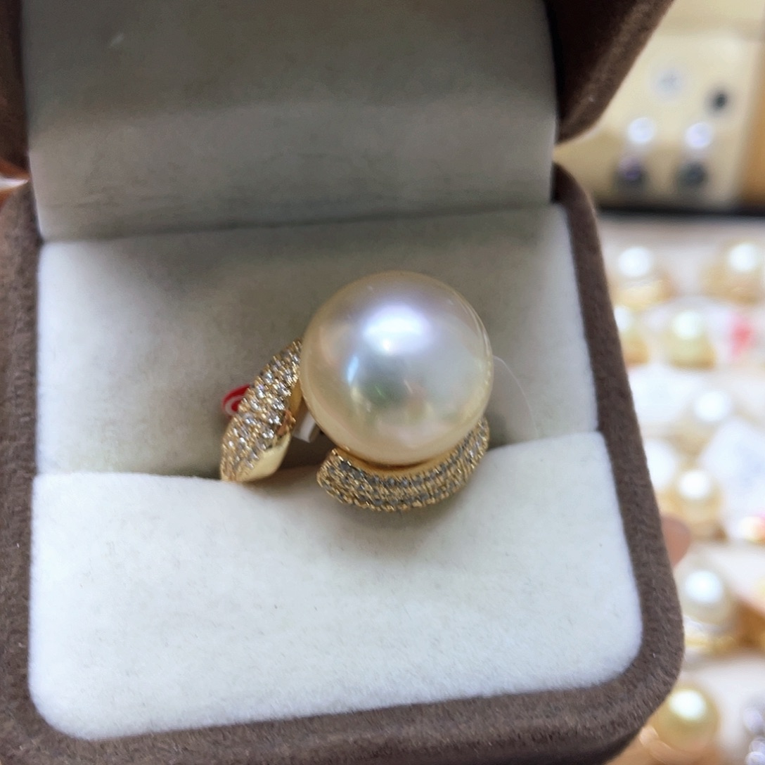 海水珍珠戒指银S925镶嵌