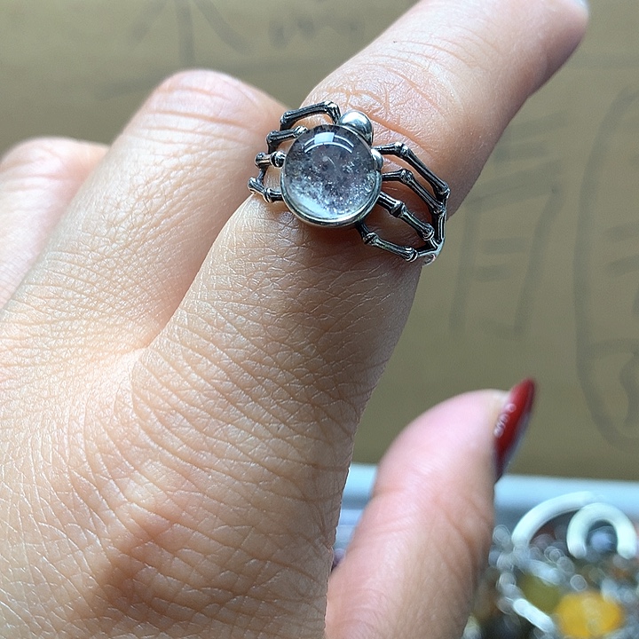 水晶水晶戒指银S925镶嵌