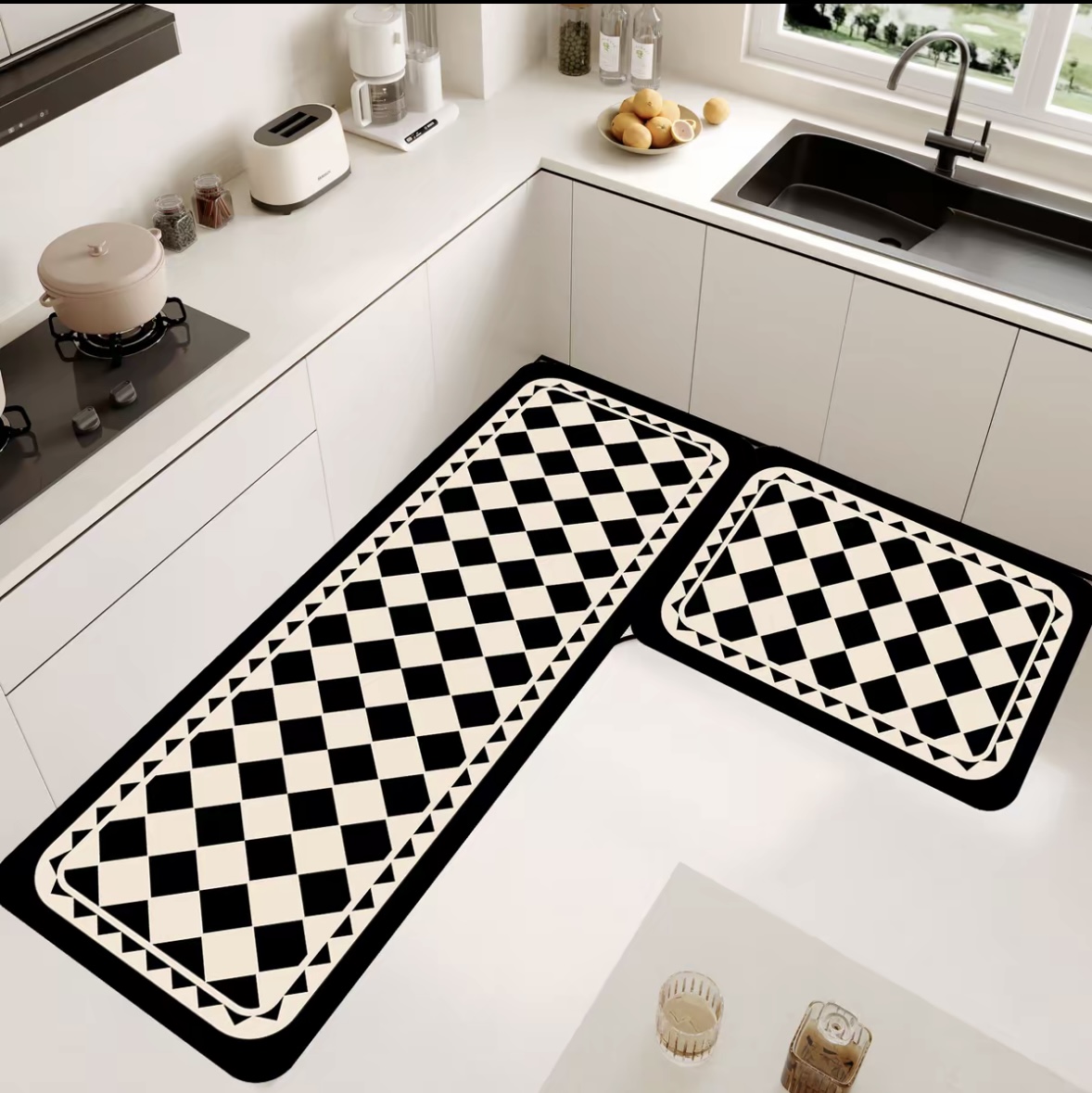 Z257-【45*80+45*160cm】硅藻泥厨房地垫吸水速干防滑耐磨家用地垫