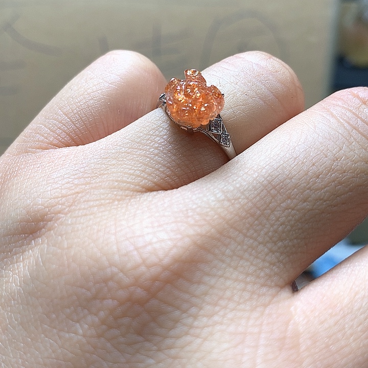 水晶水晶戒指银S925镶嵌