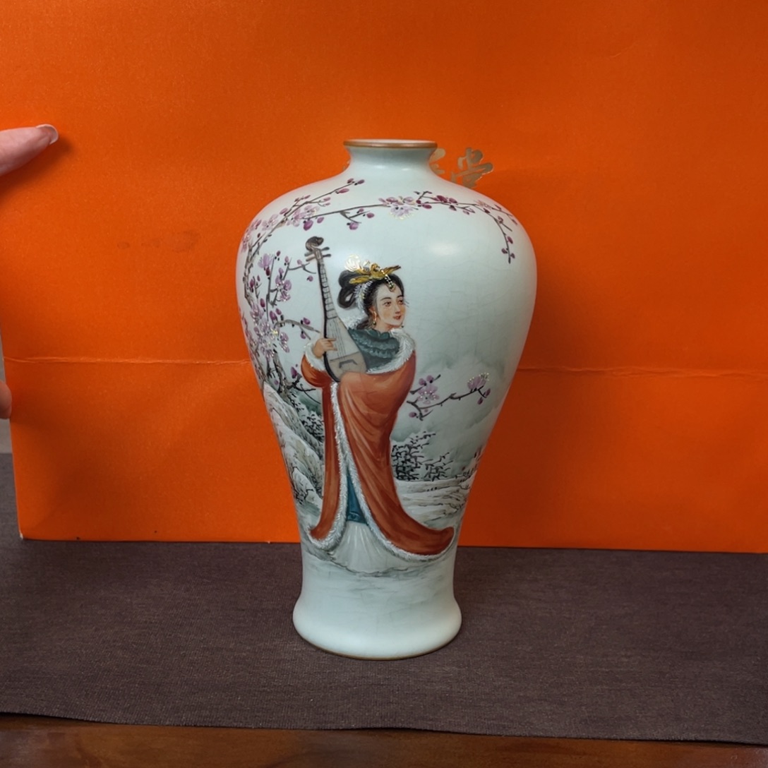 周泽堂汝瓷茶具昭君出塞彩绘