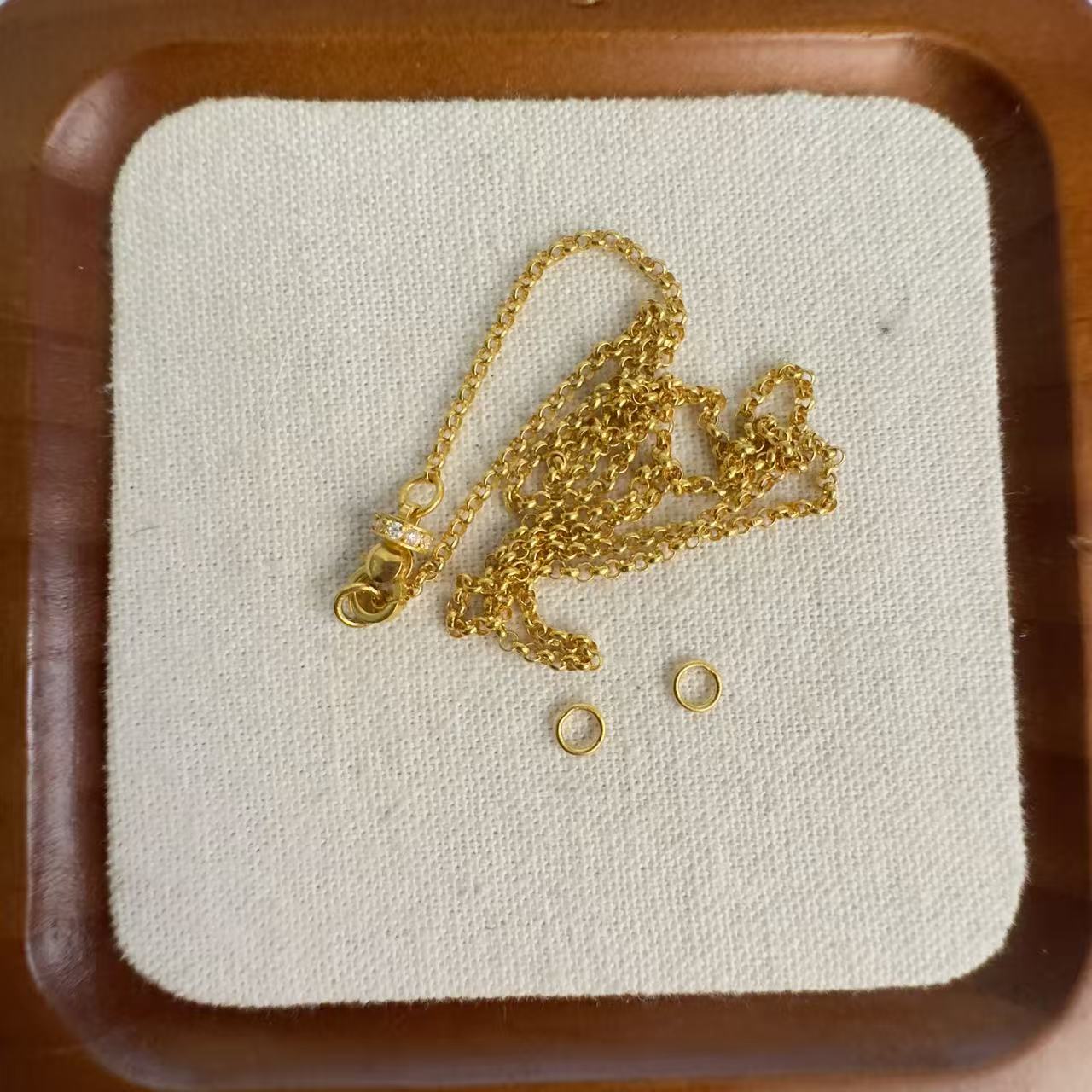 足金999 古法工艺跑环项链