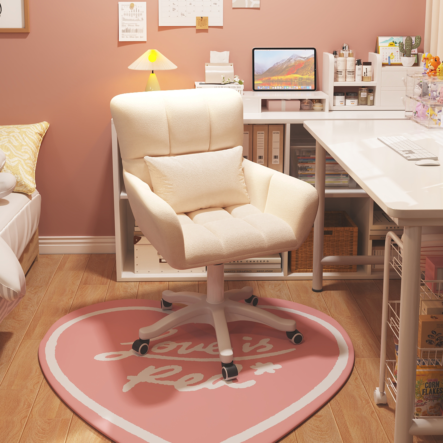 过早椅子宿舍大学生舒适久坐女生卧室电脑椅靠背学习椅可升降化妆