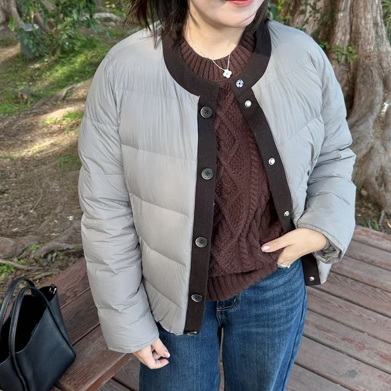 【汐汐女装店】小个子定制圆领韩版时尚百搭羽绒上衣 XXA2511074