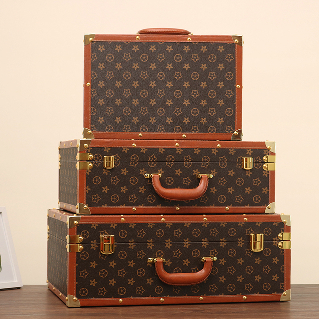 复古手提箱收纳箱储物箱木箱摄影装饰道具陈列潮流旅行箱老式皮箱