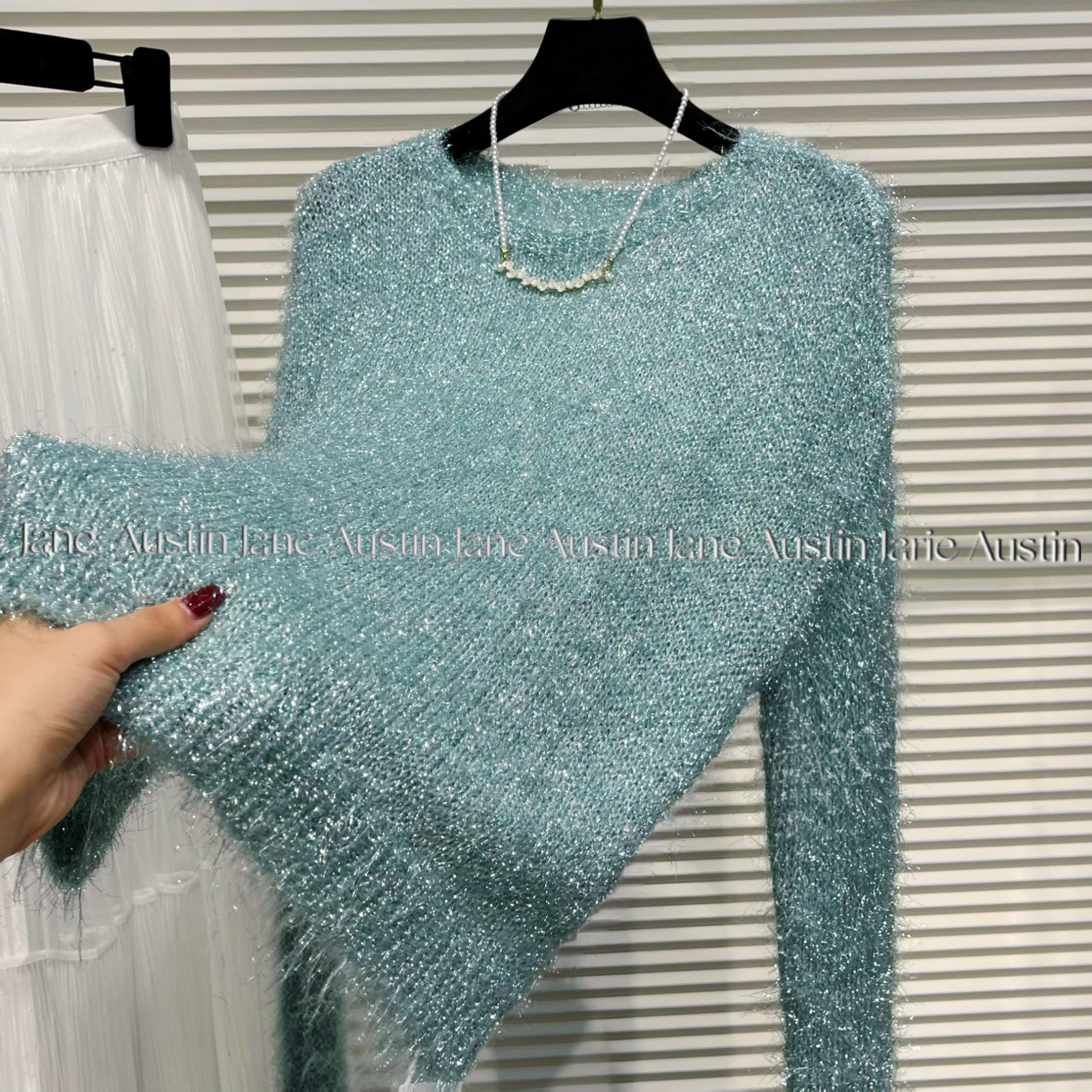 Jane Austin -12（素砂来信）高端珠片细闪针织衫女减龄小众毛衣