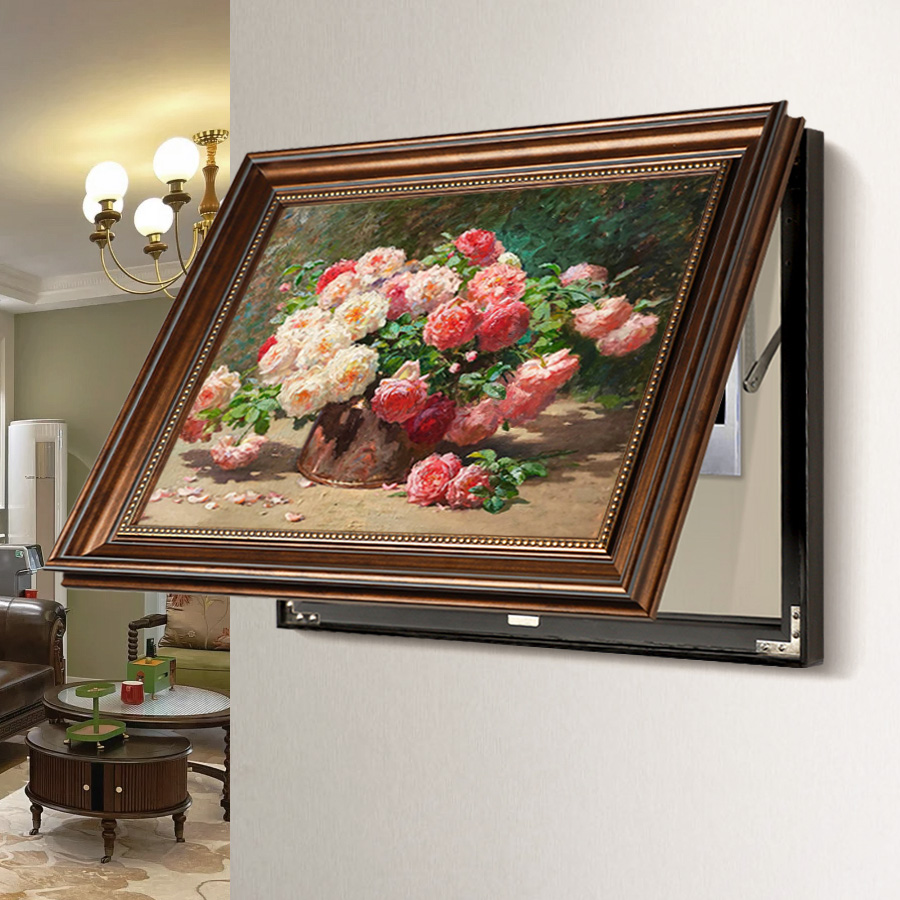 手绘油画电表箱装饰画餐厅挂画遮挡美式法式欧式复古配电箱壁画