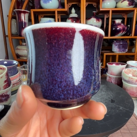 瓷片牛家钧窑牛自恒老师钧瓷杯
