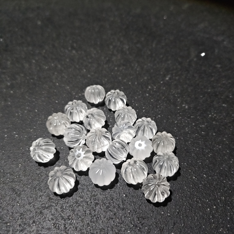 【黑胖珠宝】H1405 白水晶南瓜珠（拍一发二）配件多样性发其一