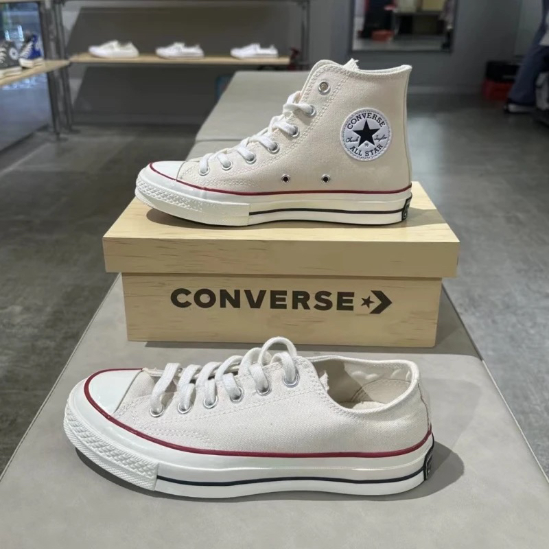 【鞋盒破损/无盒 匡威福利】经典米白色高低帮复古帆布鞋/162053C