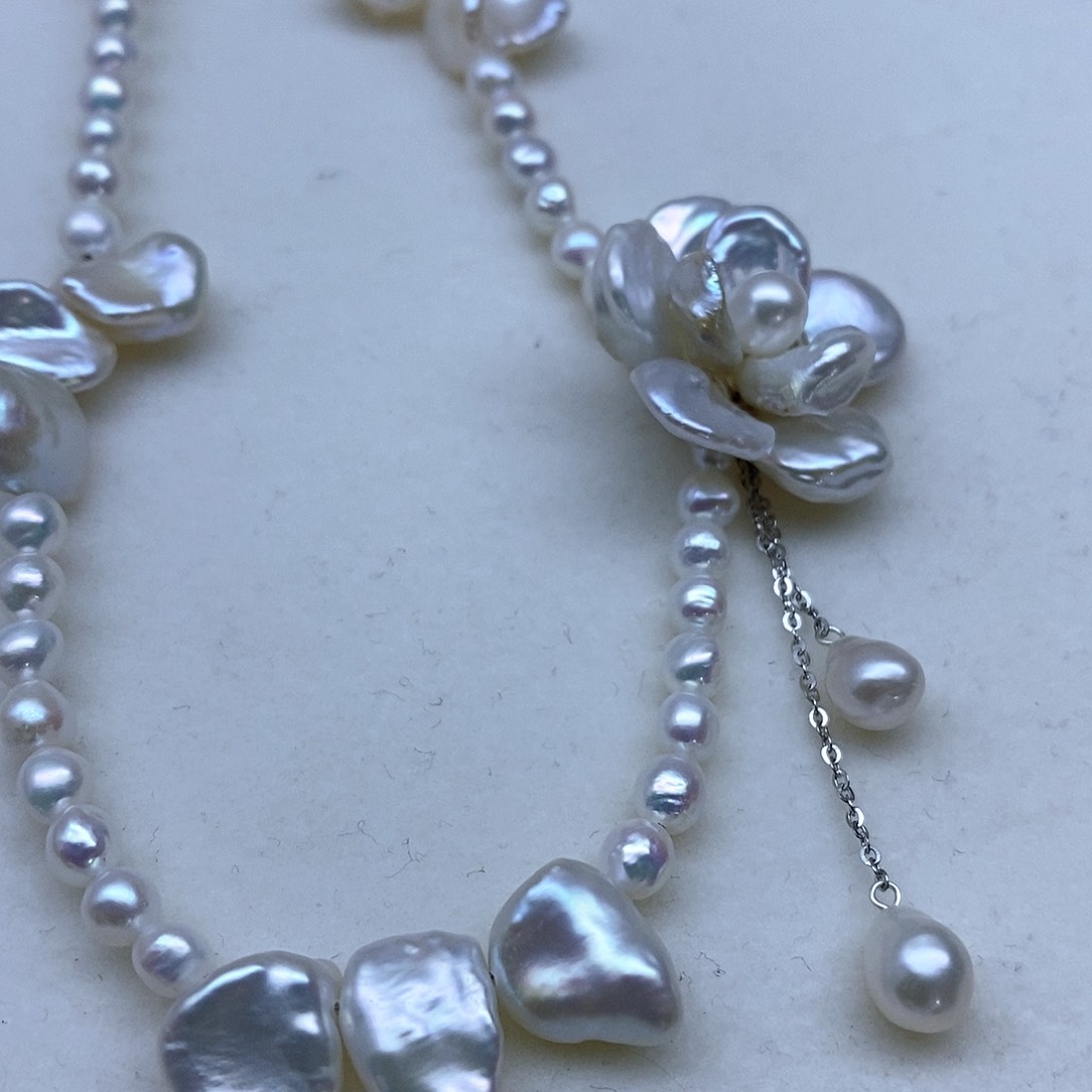 行***h合金淡水珍珠项链