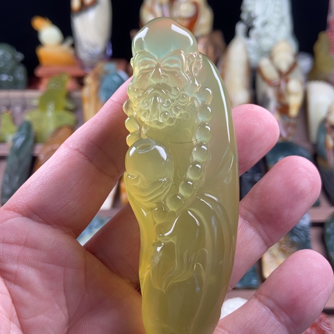 未镶嵌岫玉手把件