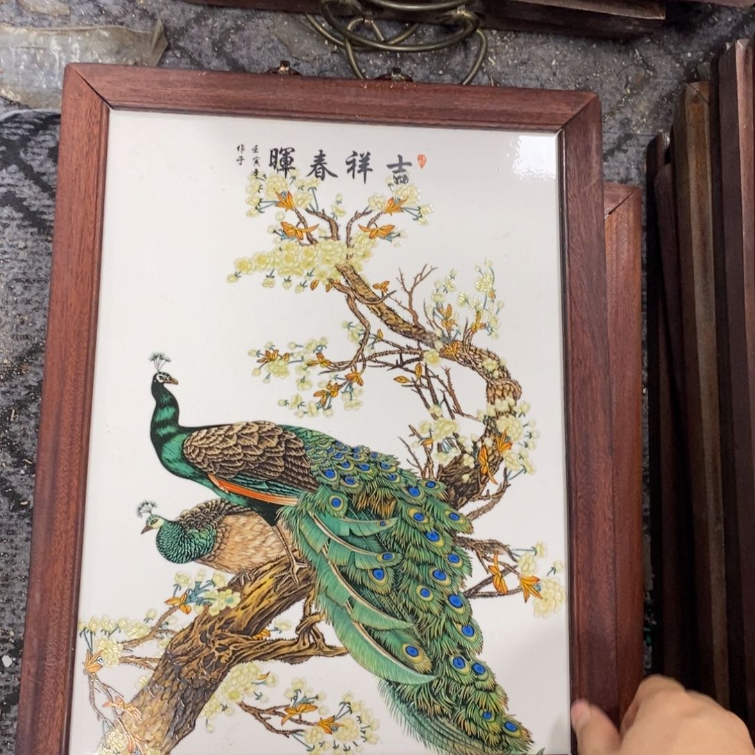 瓷片37*28*1景德镇瓷板画柴窑烧制