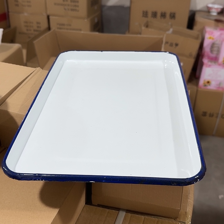 搪瓷40*28公分白色搪瓷大方盘有挂炉印