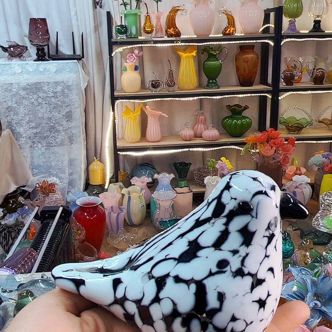 鸟家悦琉璃花瓶摆件