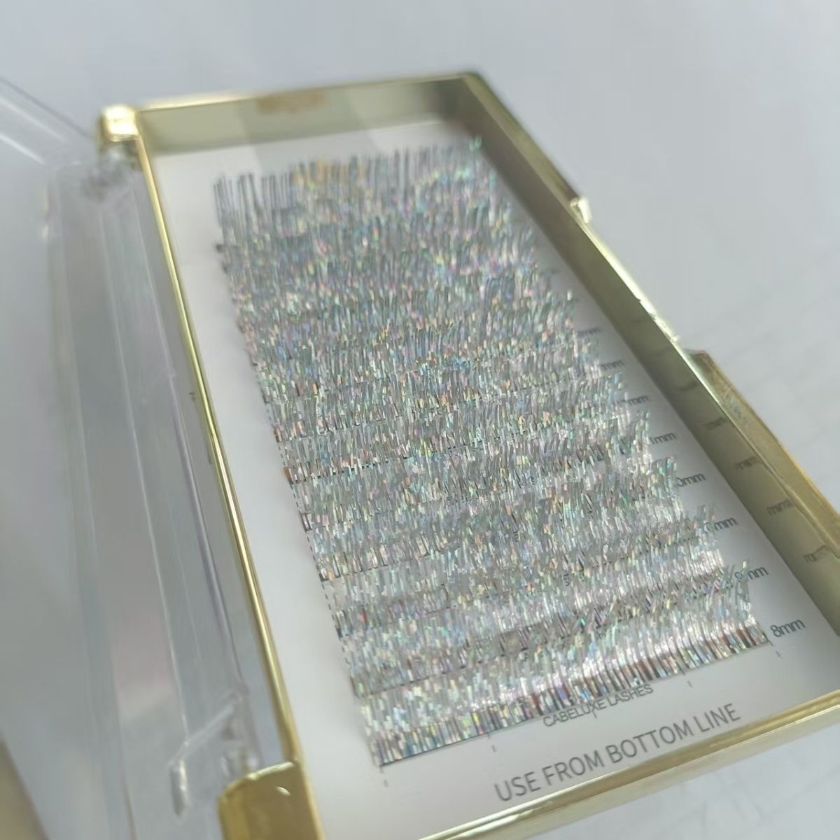 人鱼姬色镭射银12排混合装氛围感美睫店专用闪亮睫毛