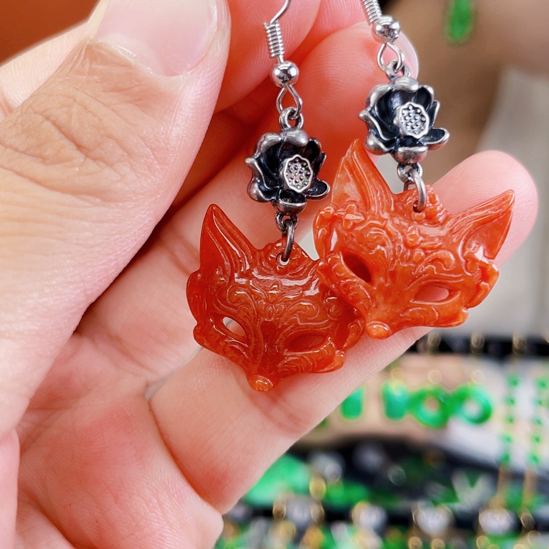 翡翠未镶嵌耳饰饰品