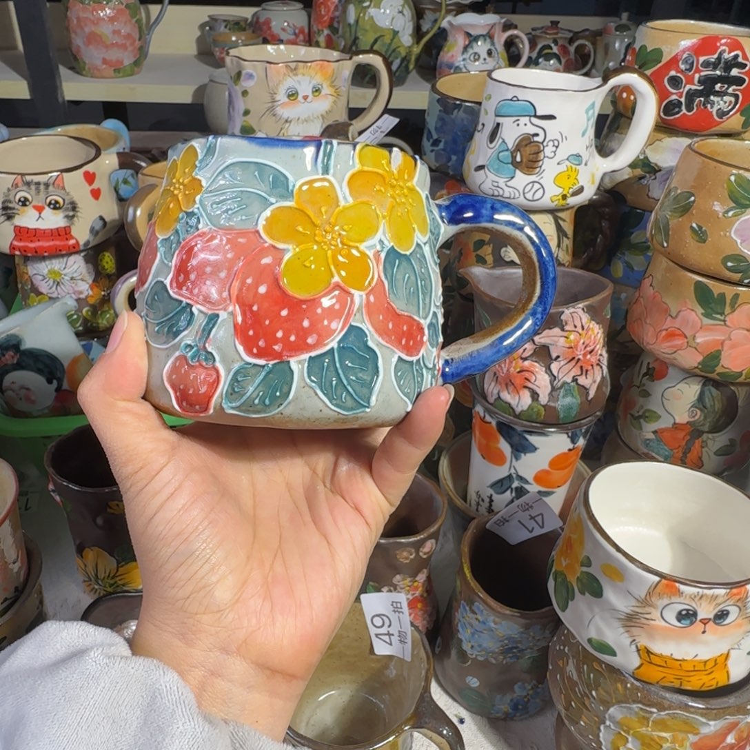 景德镇手工陶瓷釉下彩紫砂微瑕59