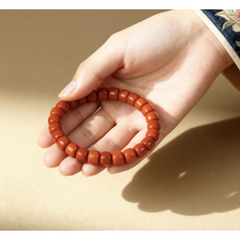 【原矿南红·玫红双色】天然南红玛瑙手串单圈老型珠款 无胶无裂无优