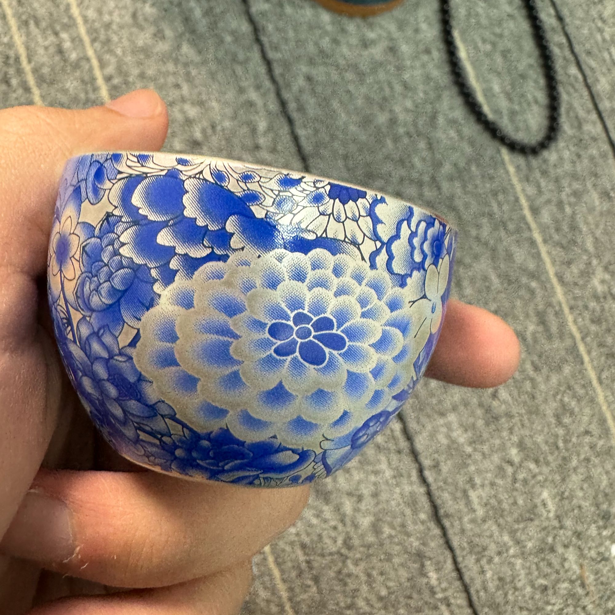 青花缠枝莲银杯4811