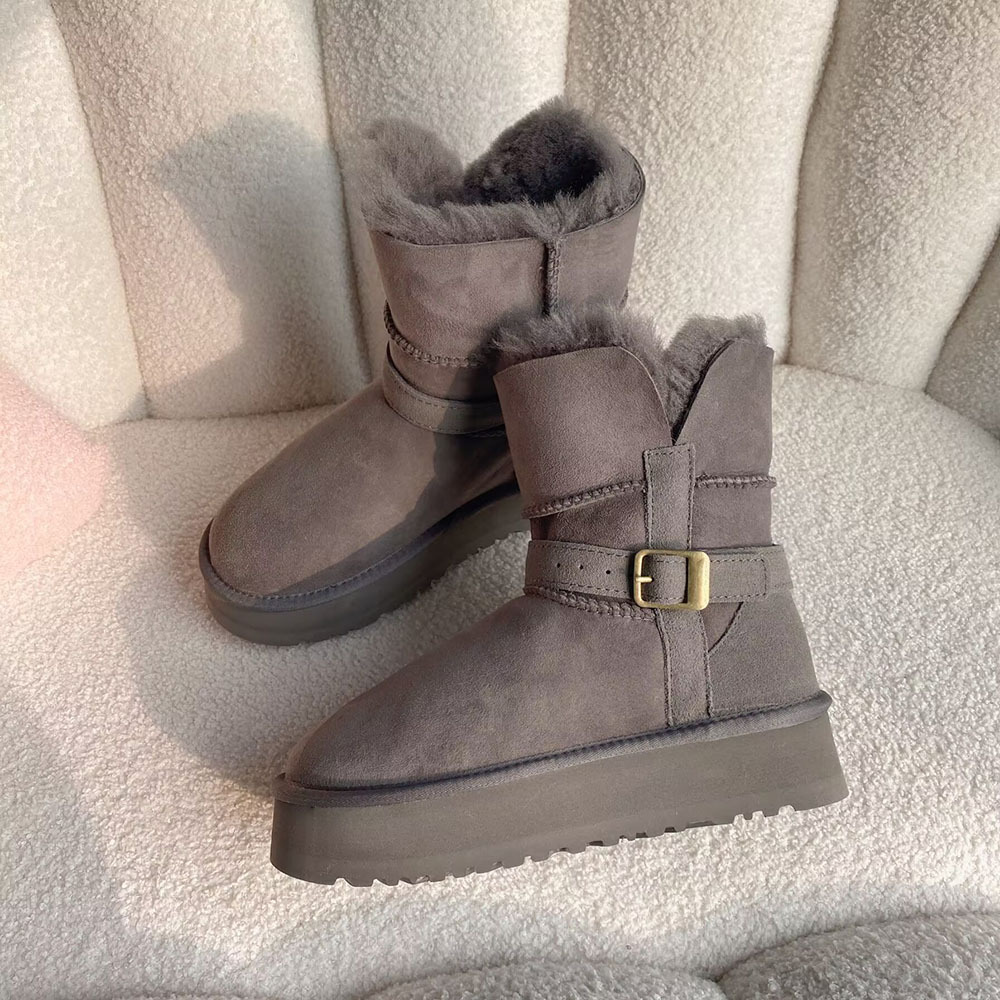 【新年战靴】羊皮毛一体长筒厚底增高雪地靴女冬季保暖加厚羊毛靴