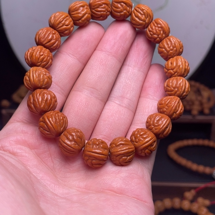 手串桃核14红魔爆肚